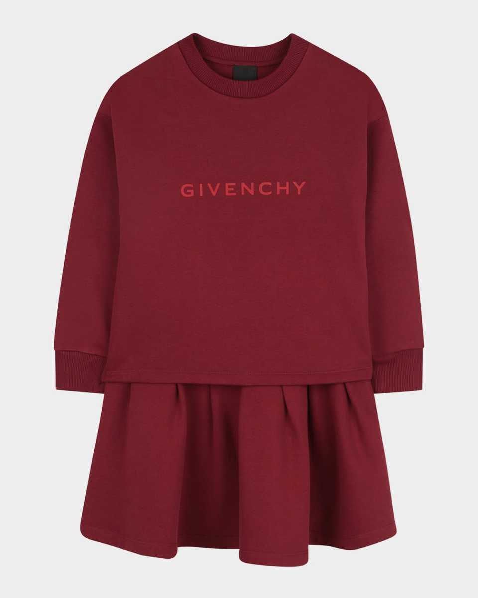 Girl's Fleece Dress with Signature Logo Print, Size 8-14